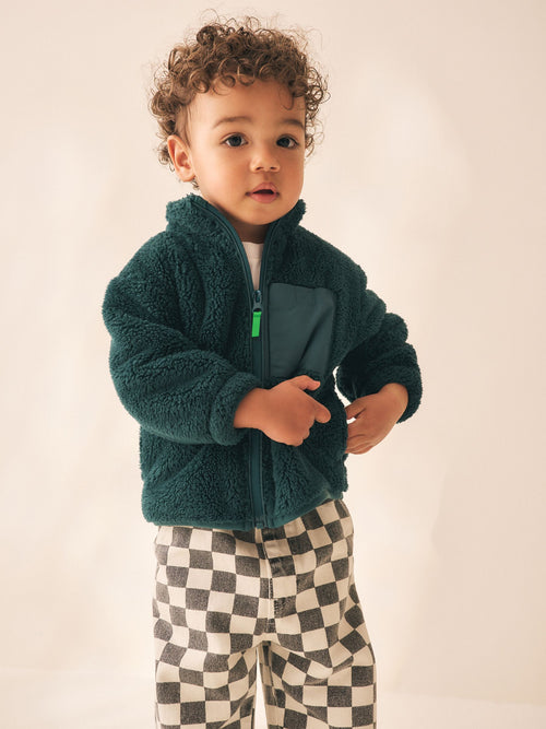 Teal Green Zip Up Fleece (3mths-7yrs)