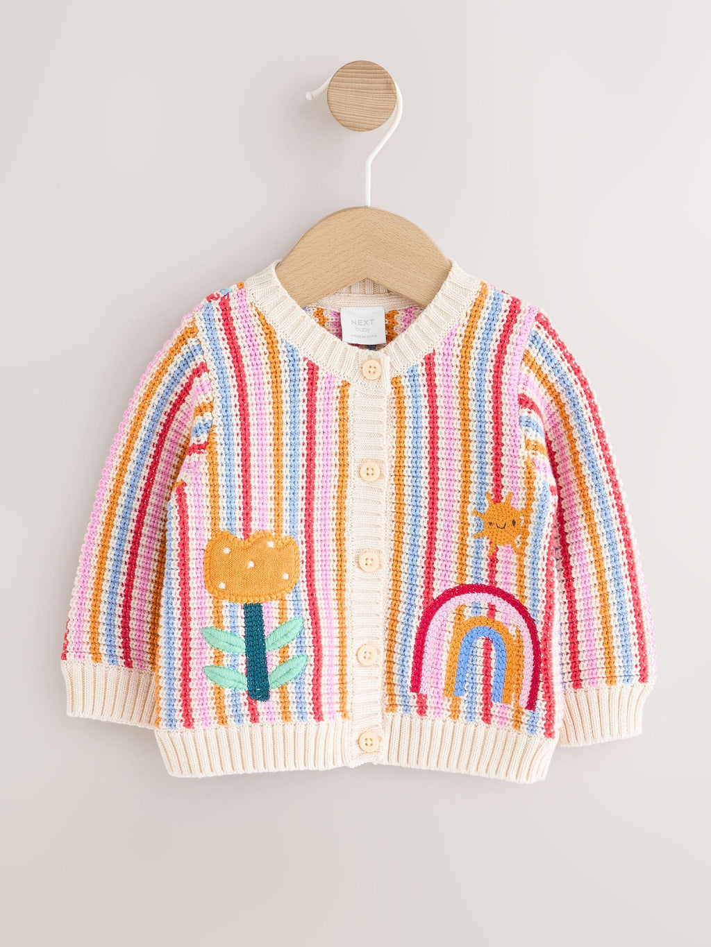 Multicolour Bright Stripe Knitted Baby Cardigan (0mths-2yrs)