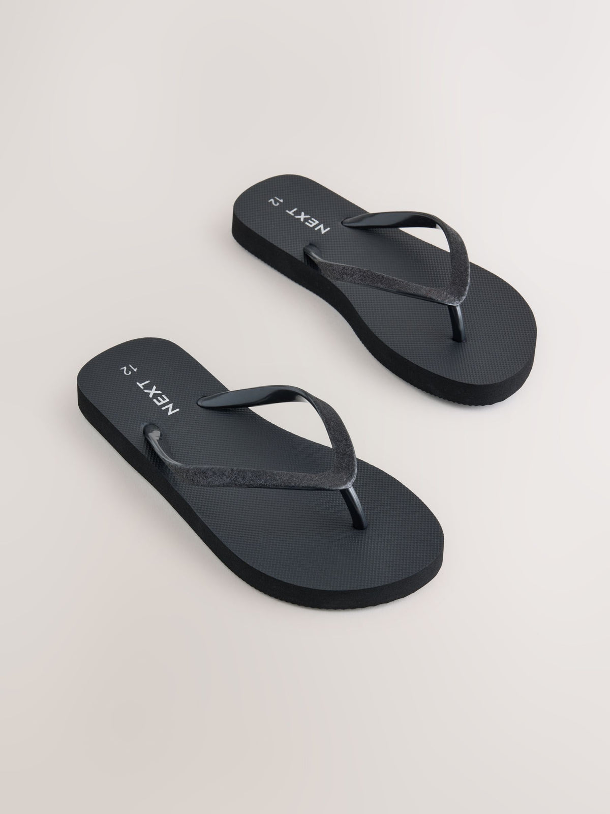 Black Glitter Flip Flops