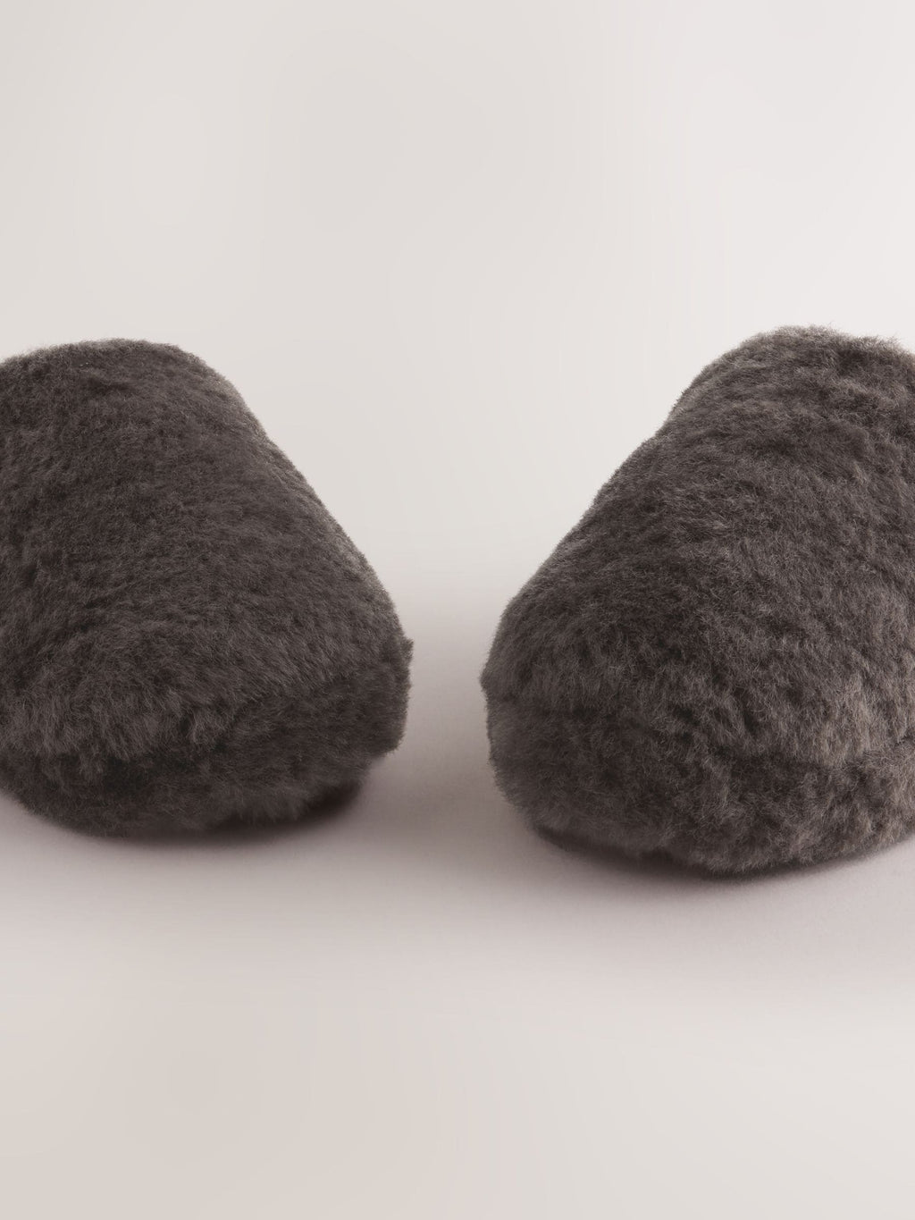 Grey Fluffy Warm Lined Slipper Mules