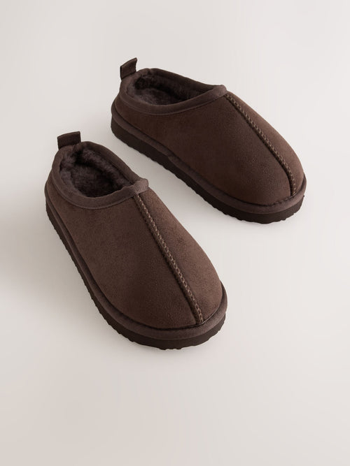 Chocolate Brown Cosy Mule Slippers