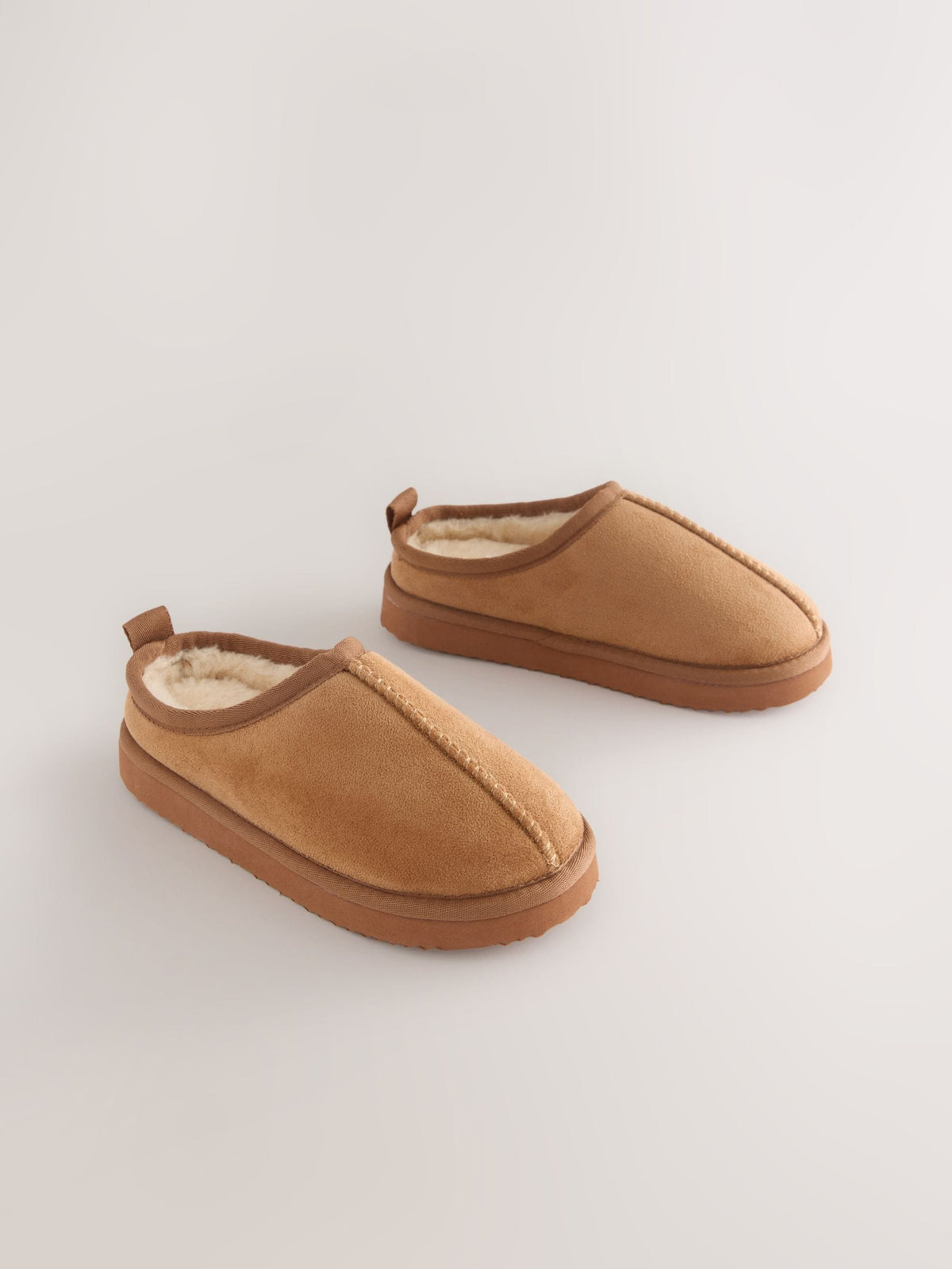 Tan Brown Cosy Mule Slippers