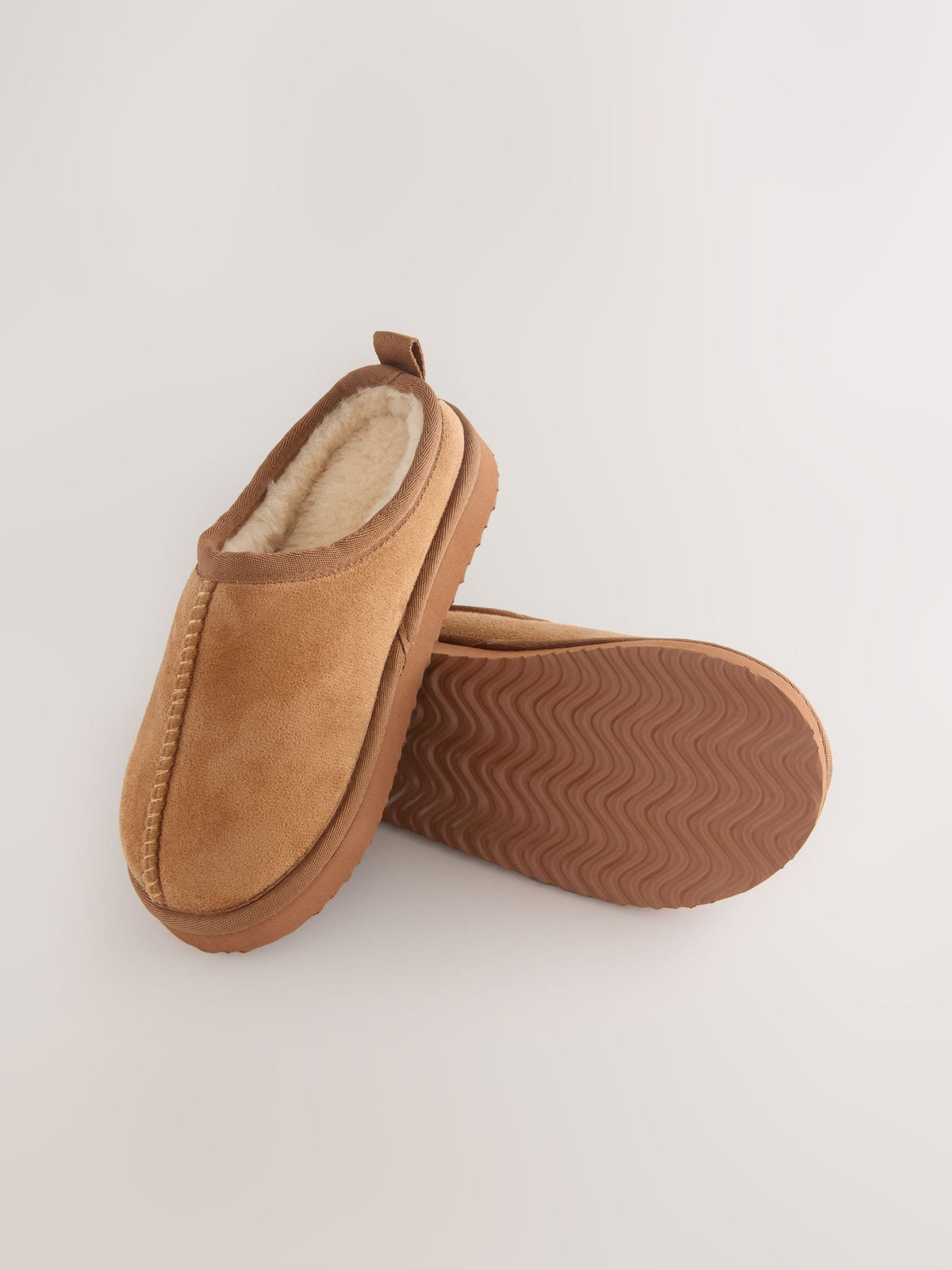 Tan Brown Cosy Mule Slippers