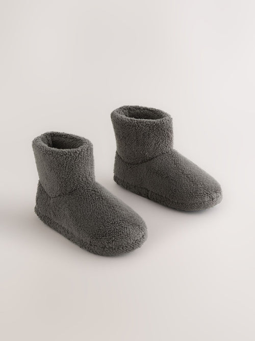 Grey Borg Fleece Slipper Boots