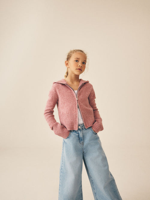 Pink Knitted Hoodie (3-16yrs)