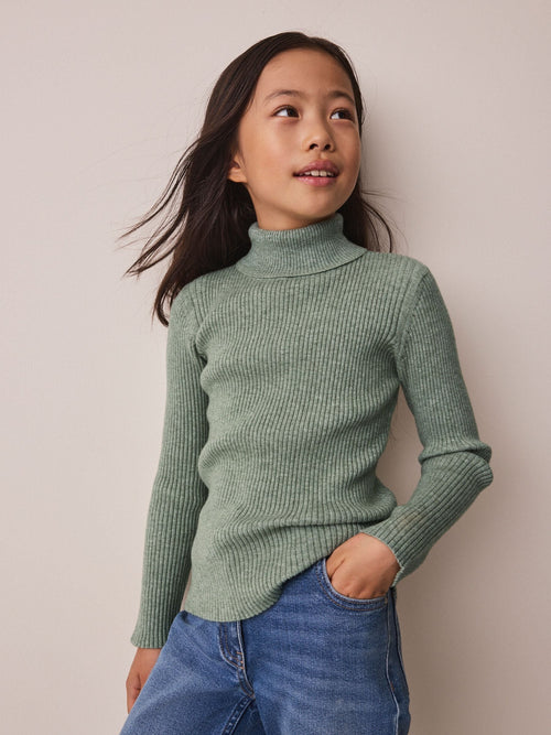 Green Roll Neck Jumper (3-16yrs)