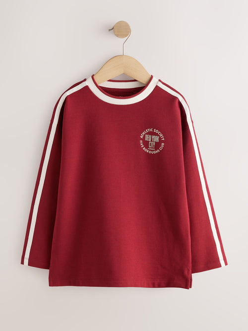 Burgundy Red Long Sleeve Heavyweight Varsity T-Shirt (3-16yrs)