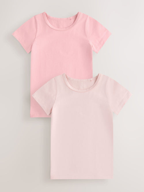 Pink Short Sleeve Vests 2 Pack (1.5-12yrs)