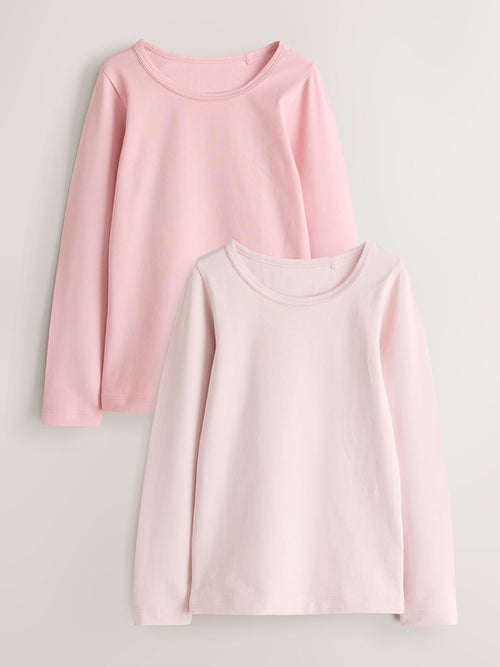 Pink Long Sleeve Vests 2 Pack (1.5-16yrs)