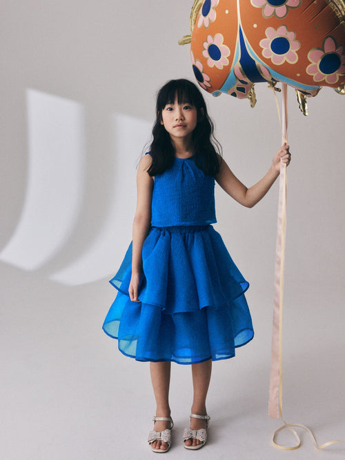 Cobalt Blue Blouse and Rara Skirt Set (3-16yrs)