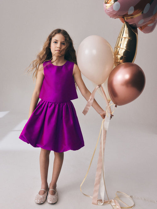 Magenta Pink Top Skirt Set (3-16yrs)
