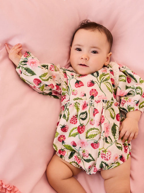 Pink / White Cath Kidston Baby Woven Romper