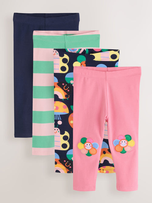 Navy Ladybird Leggings 4 Pack (3mths-7yrs)