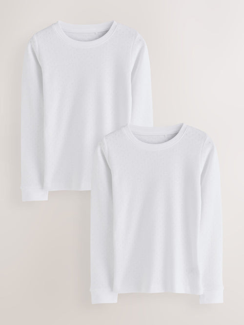 White Long Sleeve Thermal Top (2-16yrs)