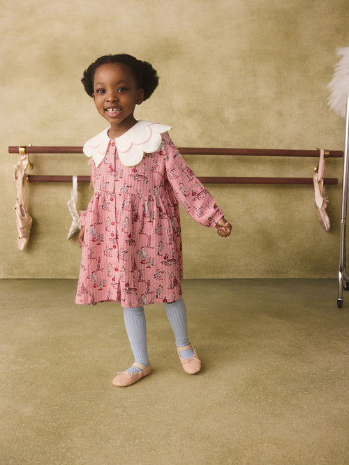 Pink Cath Kidston Collared Button Through Dress (3mths-7yrs)