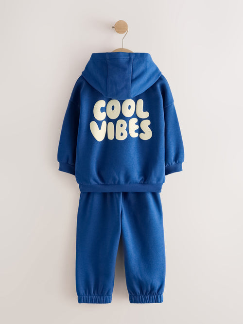 Cobalt Blue Back Print Hoodie and Joggers Set (3mths-7yrs)