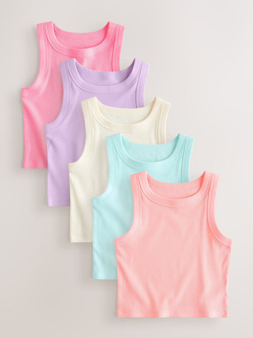 Pink/Orange Pastel Vest 5 Pack (1.5-16yrs)