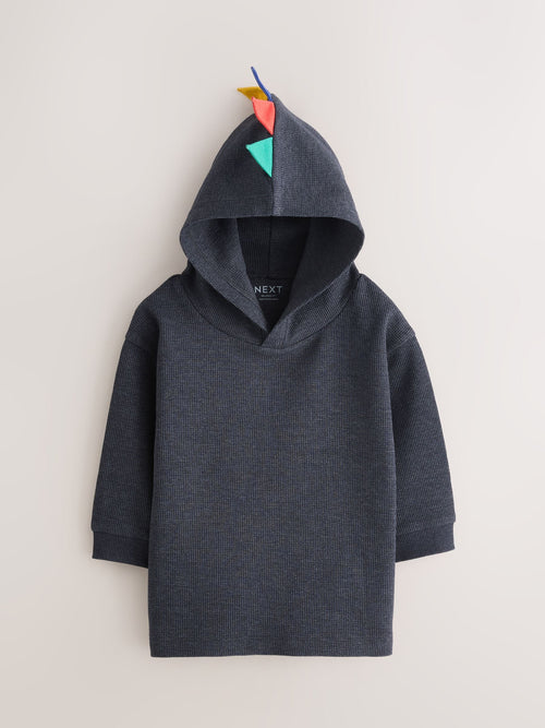 Navy Dinosaur Spike Long Sleeve Hoodie (3mths-7yrs)