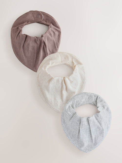 Neutral Brown Bibs 3 Pack