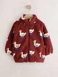 Burgundy Red Duck All Over Print Fleece (3mths-7yrs)