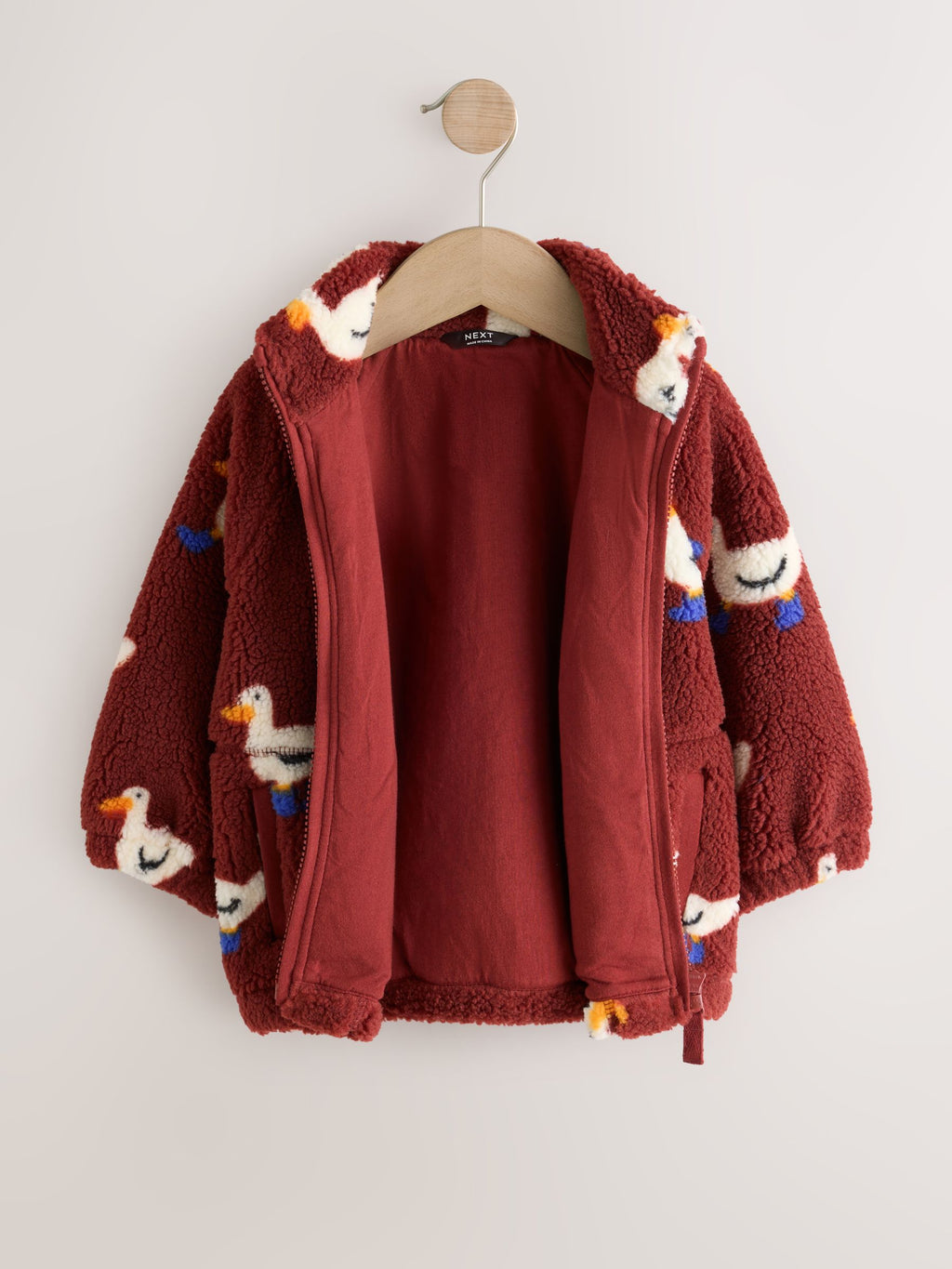 Burgundy Red Duck All Over Print Fleece (3mths-7yrs)