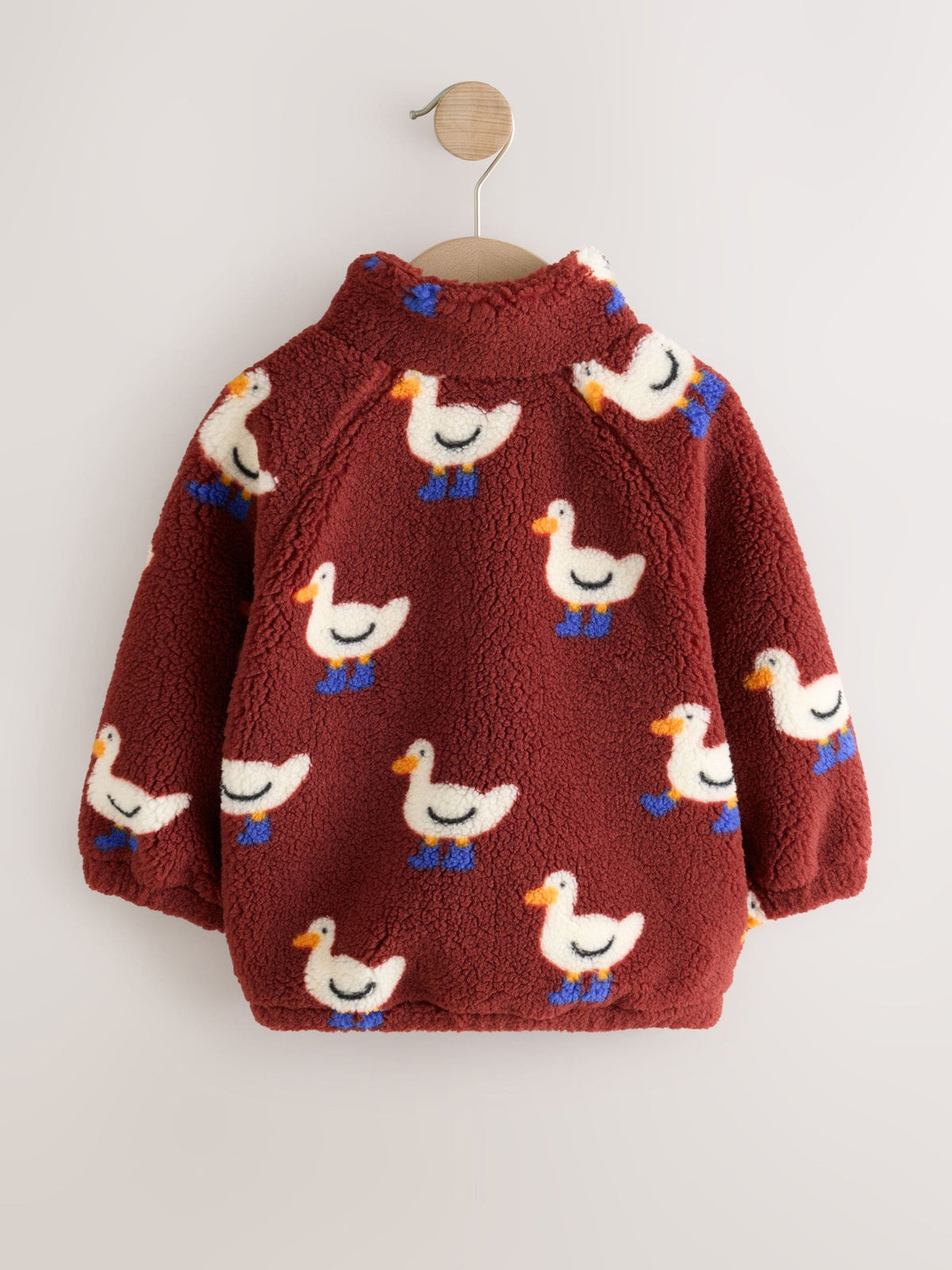 Burgundy Red Duck All Over Print Fleece (3mths-7yrs)