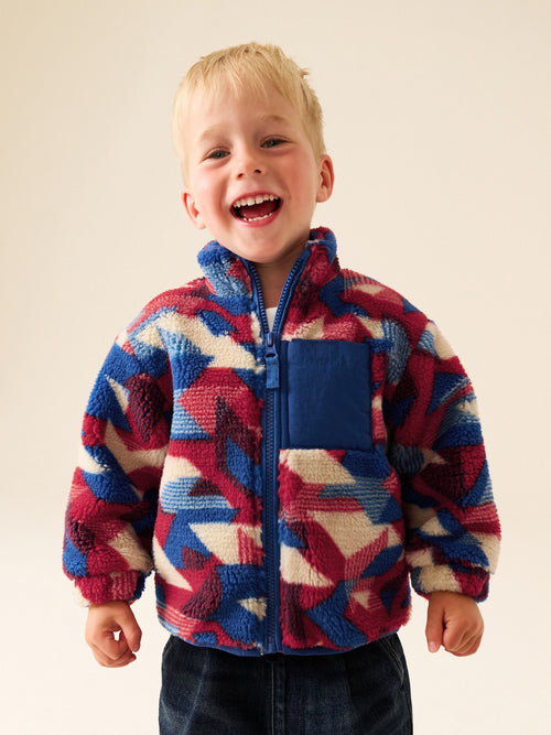 Red/Blue Aztech All Over Print Fleece (3mths-7yrs)