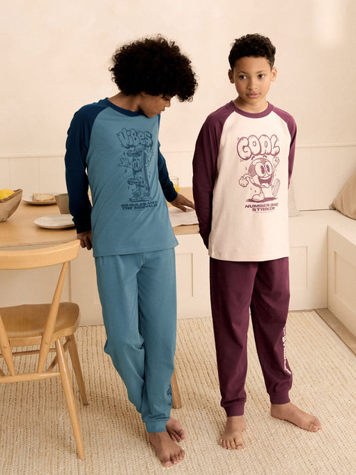 Red/Blue Cool Vibes Long Sleeve Pyjamas 2 Pack (3-16yrs)