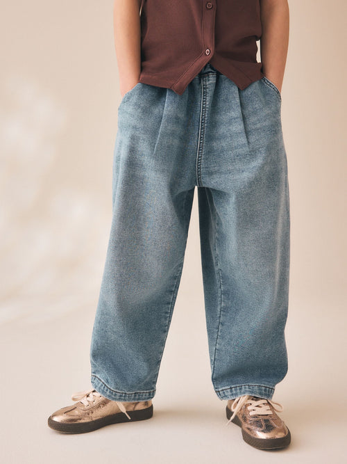 Mid Wash Jersey Denim Baggy Loose Fit Jeans (3-16yrs)
