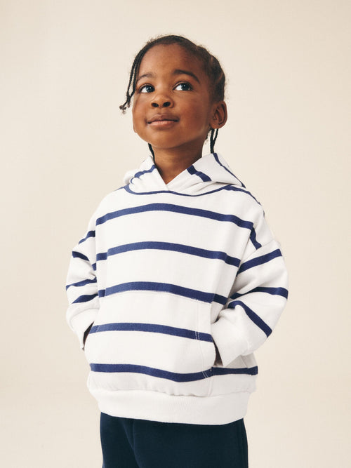 Navy/White Stripe Hoodie (3mths-7yrs)