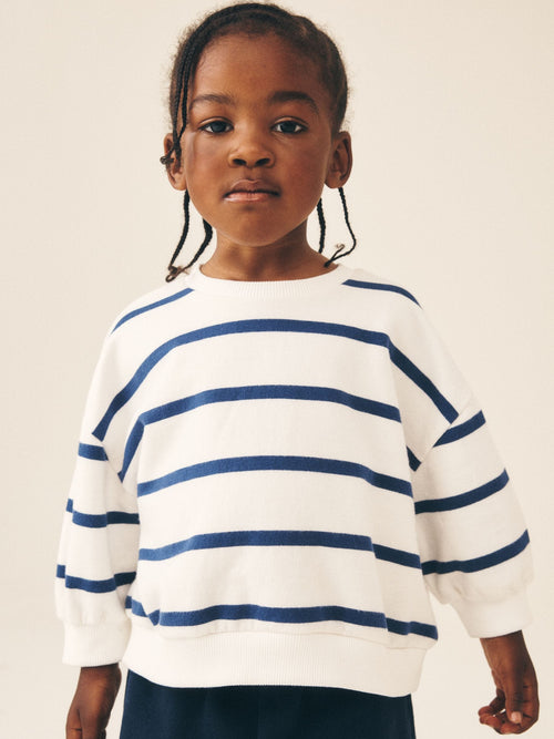 Navy/White Stripe Crew Neck Sweatshirt (3mths-7yrs)