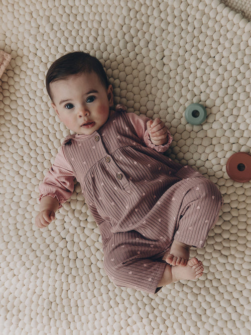 Chocolate Brown Spot Jersey Dungaree and Bodysuit Baby Set 2 Piece (0mths-2yrs)