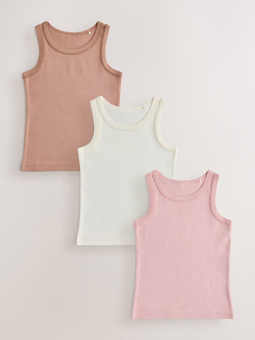 Mocha Brown Vest 3 Pack (1.5-16yrs)
