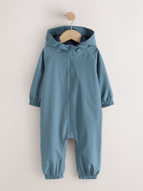 Light Blue Waterproof Fleece Lined Puddlesuit (3mths-7yrs)