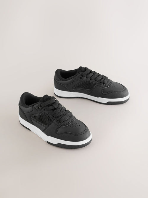 Black Standard Fit (F) Lace Up Smart Trainers