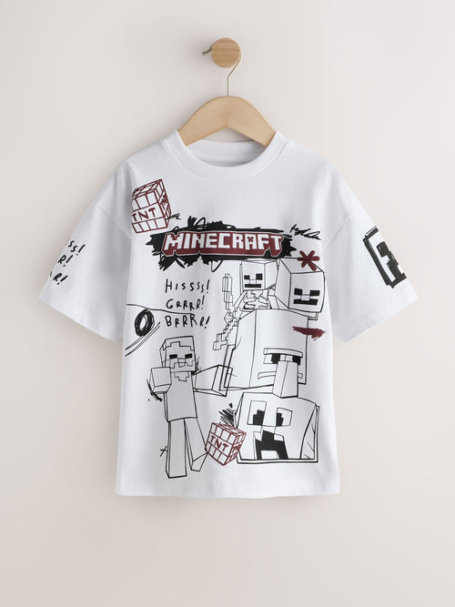 White Single Minecraft T-Shirt (3-16yrs)