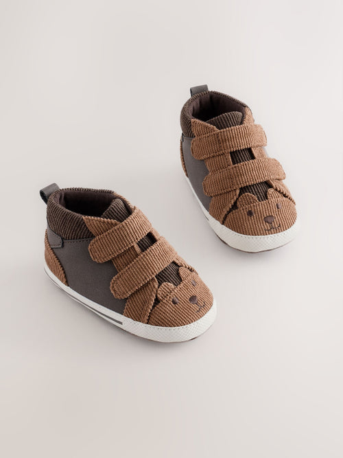 Brown Bear Hitop Baby Trainers (0-2mths)