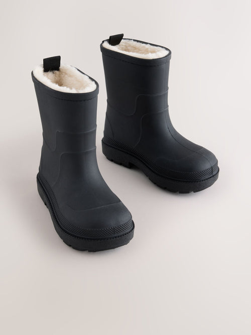 Black Warm Lined Wellies