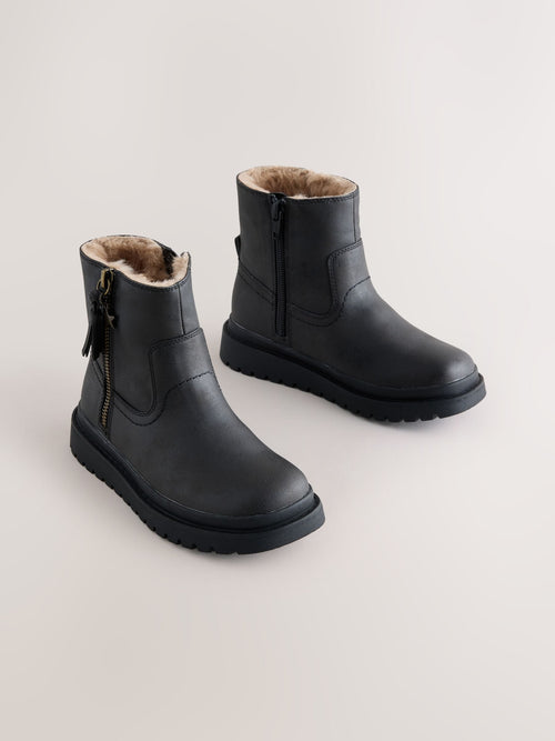 Black Standard Fit (F) Tassel Boots