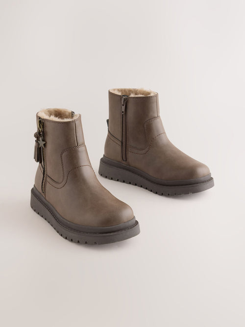 Chocolate Brown Standard Fit (F) Tassel Boots