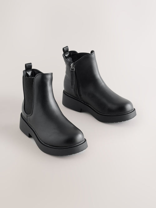 Black Wide Fit (G) Chelsea Ankle Boots