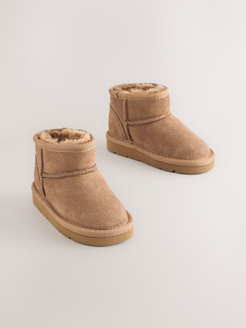 Tan Brown Wide Fit (G) Water Repellent Suede Pull On Boots