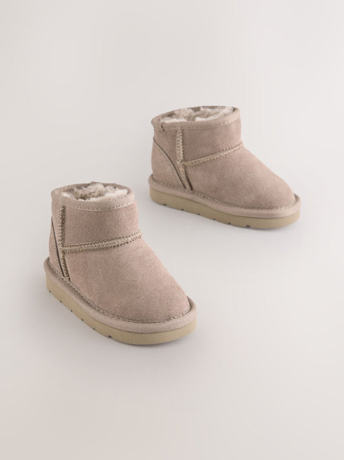 Mink Brown Wide Fit (G) Water Repellent Suede Pull On Boots