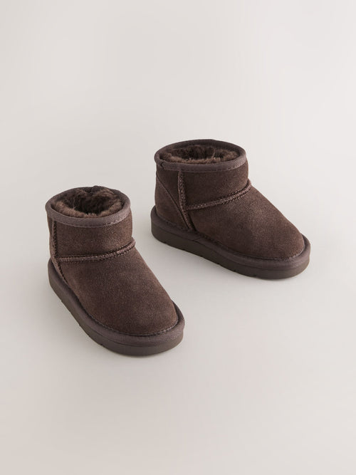 Chocolate Brown Wide Fit (G) Water Repellent Suede Pull On Boots