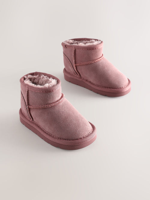 Pink Standard Fit (F) Water Repellent Suede Pull On Boots