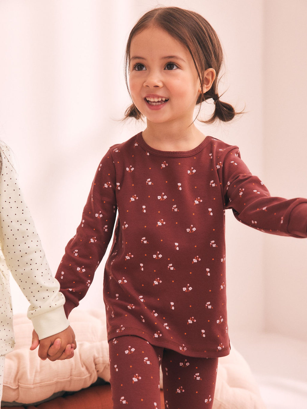 Pink/Brown Ditsy Print Snuggle Pyjamas 3 Pack (9mths-12yrs)