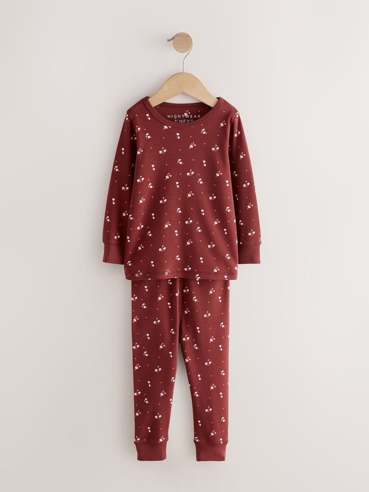 Pink/Brown Ditsy Print Snuggle Pyjamas 3 Pack (9mths-12yrs)