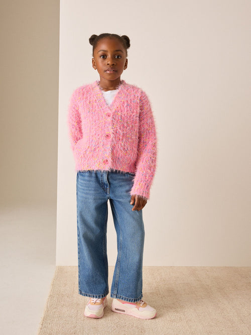 Pink Neppy V-Neck Cardigan (3-16yrs)