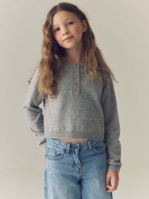 Grey Henley Jumper (3-16yrs)