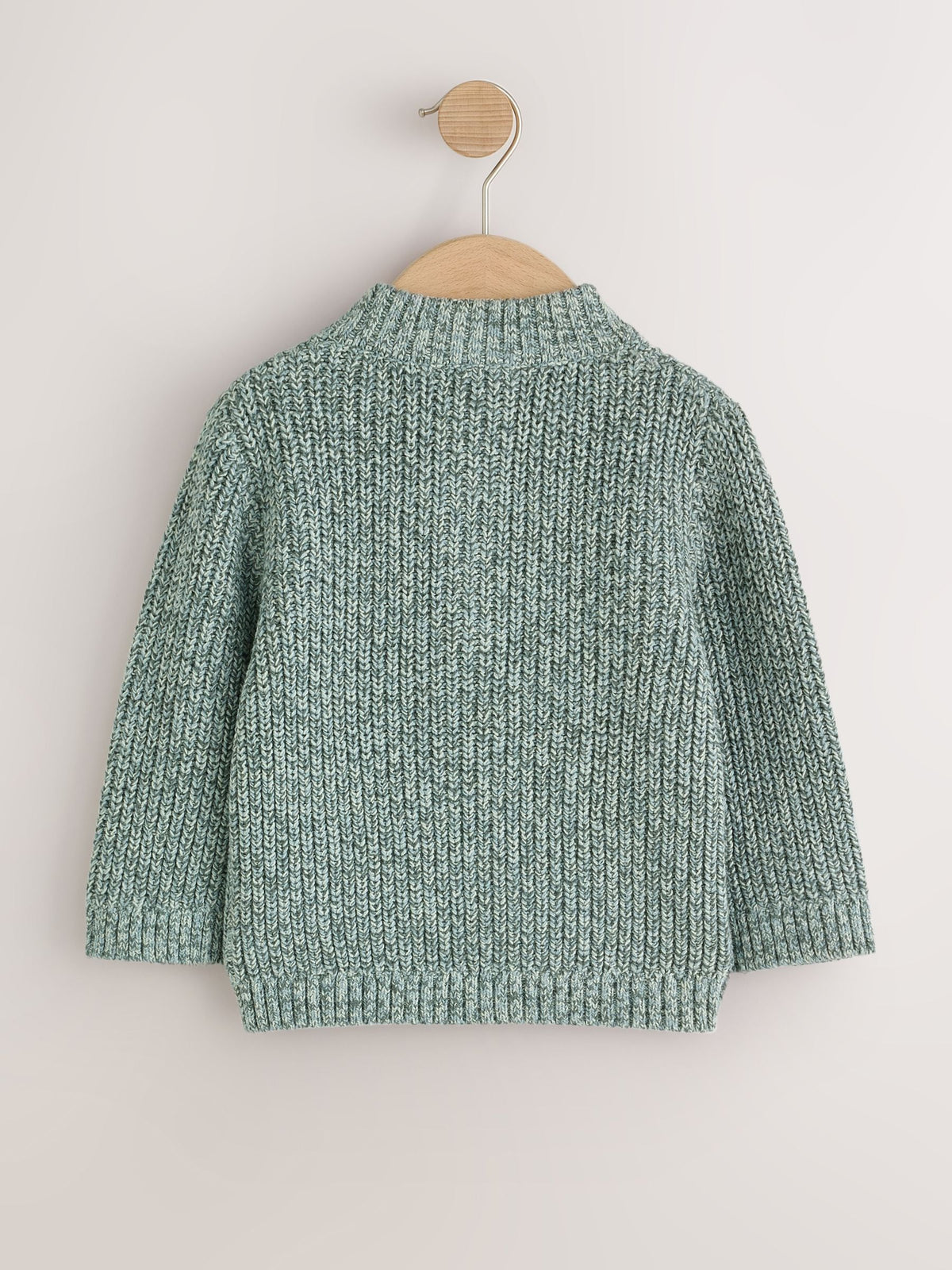 Teal Blue Zip Neck Knitted Cable Jumper (3mths-7yrs)